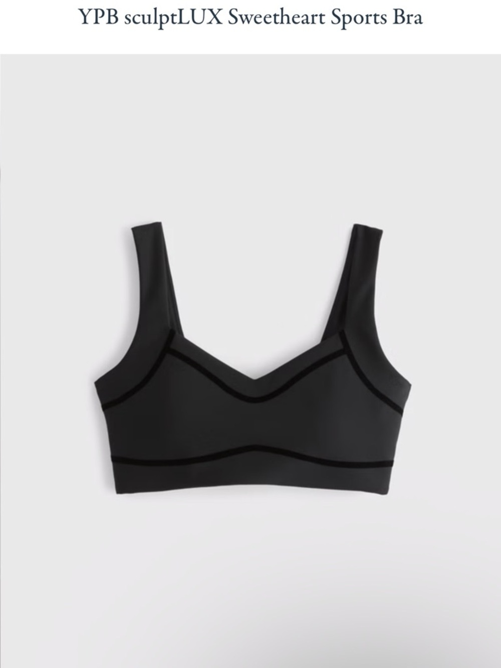 YPB SculptLUX Sweetheart Sports Bra - Black
